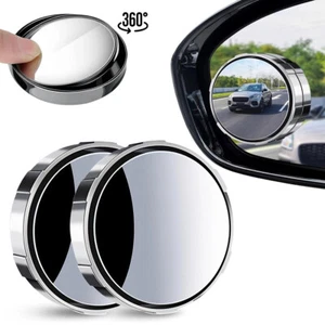 2Pcs Blind Spot Mirrors Round HD Glass Side for Car Convex 360° Rear View Mirror - Picture 1 of 20