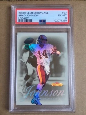 2000 Fleer Showcase Brad Johnson Legacy /20 PSA 6 (Redskins) POP 2 - Image 1 of 2