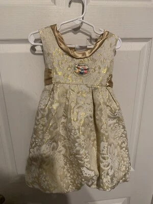 Disney Store Exclusive Gold Floral Embroidered Princess Dress Child Size Small 5 - Image 1 of 4
