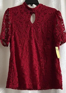Perseption Concept Womens Burgundy Lace or Green,Blue Blouses Size L or XL NWT - Picture 1 of 24