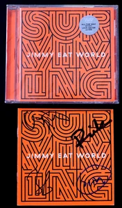JIMMY EAT WORLD - AUTOGRAPHED "SURVIVING" SIGNED BOOKLET AND NEW SEALED CD 2018 - Picture 1 of 2