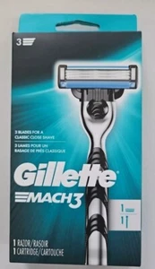 Gillette Mach3 Men's Razor 1 Handle + 1 Cartridge, 3 Blades - Picture 1 of 2