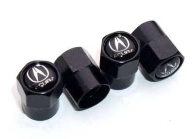 4pcs Hex Universal Car Wheels Tire Air Valve Caps Stem Dust Cover Decor Black - Image 1 of 4