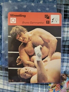 1977-79 Sportscaster Bruno Sammartino Wrestling Card NM+ in New Toploader - Picture 1 of 2
