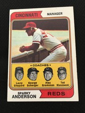 SPARKY ANDERSON 1974 "BIG RED MACHINE" TOPPS 1974 CINCINNATI REDS BASEBALL CARD