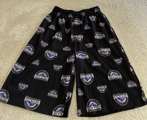 Colorado Rockies Baseball Boys Black Purple Fleece Pajama Shorts 10-12 Cover