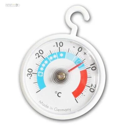 WORLD-TRADING-NET analoges Kühlschrank-Thermometer mit Haken, Gefrierfach-Thermometer Kühl-Truhe