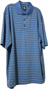 FootJoy FJ Golf Polo Shirt Men's XL Light Blue And Striped Pre-owned - Picture 1 of 8