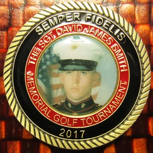 4th LAR BRAVO COMPANY SGT. David James Smith Golf Tournement 2017 45mm Medaille - Bild 1 von 2