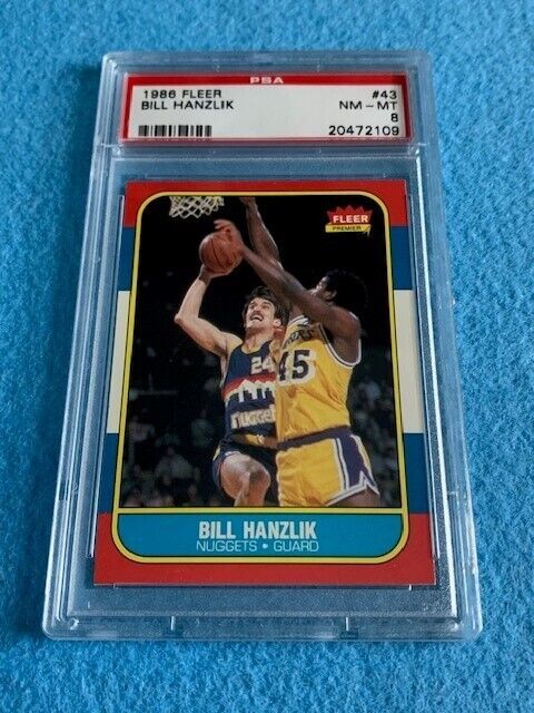 1986 Fleer Basketball Bill Hanzlik #43 PSA 8