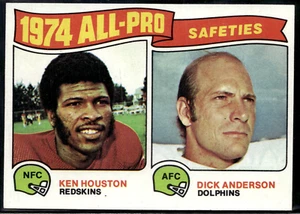 1975 Topps #222 1974 All-Pro Safeties (Ken Houston / Dick Anderson) - Bild 1 von 2