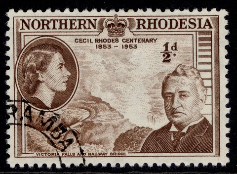 NORTHERN RHODESIA QEII SG54, ½d brown, FINE USED Cover