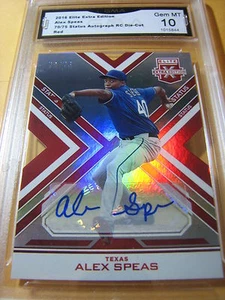 Alex Speas Rangers 2016 Elite Extra Status rot gestanztes Auto # 70/75 RC bewertet 10 - Bild 1 von 1