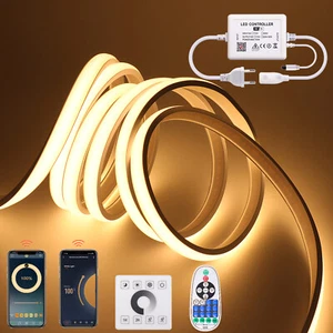 230V COB Neon LED Strip Streifen Wifi Bluetooth Musik APP Lichtschlauch Dimmbar - Bild 1 von 20