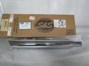 17-24 Harley Davidson Touring S&S 4" Slash Down Chrome Right Slip-On Muffler - Picture 1 of 15