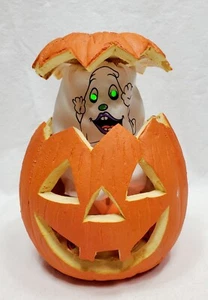 Vintage Animated Strobie Ghost Jack-O-Lantern Pumpkin Light Up Ghost Collectible - Picture 1 of 7