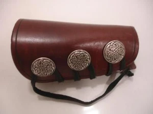 Archery Bracer Arm Guard Handmade Bowguard Celtic Knot Silver Buttons Adjustable - Picture 1 of 12