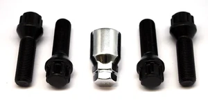 4 x M14x1,5 SCHWARZ Feststellräder Schrauben Kegelsitz, 17/19 mm Sechskant, 25 mm Gewinde - Bild 1 von 3