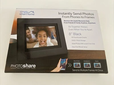 PhotoShare Friends and Family Smart Frame 8" Digital Photo Frame wifi Black - Image 1 of 4