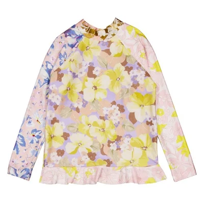 Top de baño Zimmermann para niñas Pop empalmado con volantes Rashie Foto 1 de 3