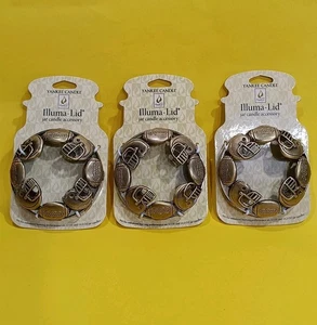 Lot Of 3 New Yankee Candle Jar Topper Illuma Lids, Footballs & Helmets, NFL,NCAA - Picture 1 of 2