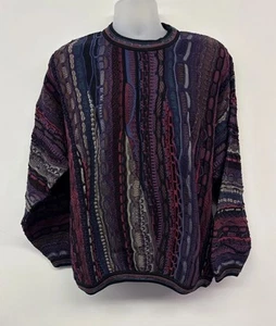 Vintage 90s Tundra Canada Sweater Multy Colored Coogi-style Cosby Size XL - Picture 1 of 7