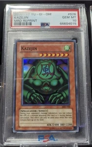 Yugioh TCG Card Kazejin MRD-026 PSA 10 Gem Mint Metal Raiders Super Rare Legend - Picture 1 of 2