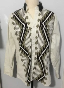 Vintage Brooks & Dunn Shirt Mens XL Black White Southwestern Aztec Western 90s - Picture 1 of 5