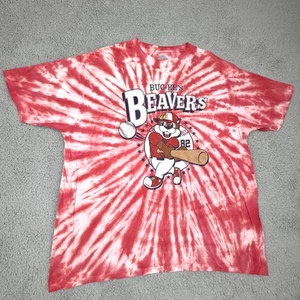 Camisa Buc-ee's Para Hombres Extra Grande Roja Blanca Tie Dye Béisbol Castor Gráfico Camiseta - Imagen 1 de 5