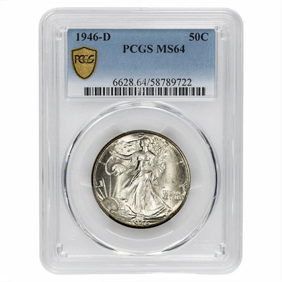 1946D Walking Liberty Half Dollar 50C PCGS MS 64 - Image 1 of 3