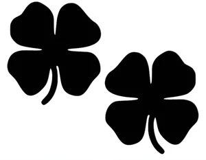 Static Window Clings - Black Window Cling  Pair of Clovers - Picture 1 of 1
