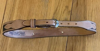 Circle Y of Yoakum 皮带皮革女式手工海军蓝:28 码 — 第 1/4 张图片