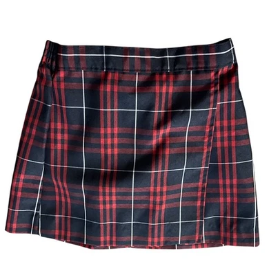 Skort uniforme Dennis meninas tamanho 4 vermelho marinho xadrez poliéster escolar - Imagem 1 de 4