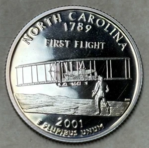 2001 San Francisco Mint Washington Quarter - North Carolina - FREE SHIPPING! - Picture 1 of 2