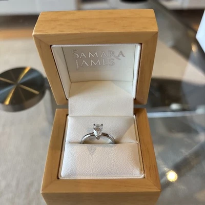 Solitaire Pear Diamond Ring.Hallmarked Platinum. Samara James. GIA Certified - Image 1 of 4