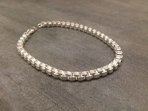 BRACELET / GOURMETTE CARRE ARGENT NEUF Homme / Femme - Foto 1 di 1