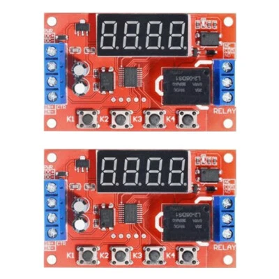 Módulo de relé de retardo de tiempo ajustable 2 piezas DC 12V 10A interruptor temporizador digital LED Foto 1 de 4