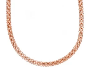 Cadena De Oro Rosa 18K, Malla Cestino, Grosor 4 Mm, Longitud 45-50 Cm - Imagen 1 de 4