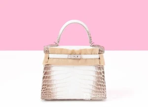 NEW HERMES 25 BLANC HIMALAYAN KELLY HIMALAYA WHITE CROCODILE BAG BIRKIN HANDBAG - Picture 1 of 2