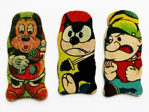 Mickey Mouse Felix Popeye "MENKO" JAPAN VINTAGE 1940's Die-Cut Cards lot 3 RARE+ - Zdjęcie 1 z 14