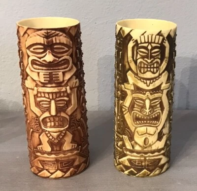 2 tazas Tiki TM y Universal Studio Whirley DrinkWorks imitación madera tazas de plástico 16 oz Foto 1 de 4