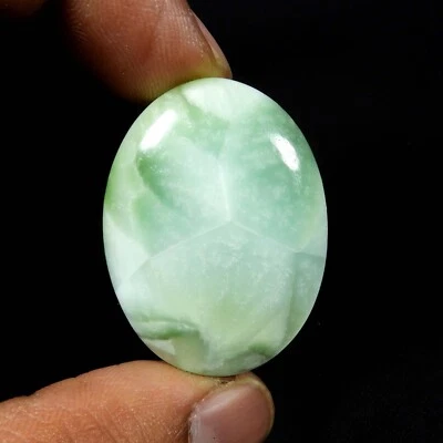 Piedra preciosa ovalada suelta cabujón hemimorfita patrón larimar azul cielo 38 quilates #10634 Foto 1 de 4