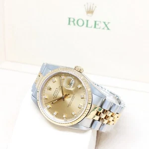 Rolex 36mm Champagne Vignette Diamonds Datejust REF: 16233 (X series) - Picture 1 of 4