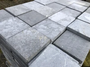 Terrassenplatten 35qm Marmor 20x20cm Grau Sägerauh - Bild 1 von 7