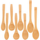  8pcs Small Spoons Cake Spoons Bamboo Dessert Spoon Tablespoon Serving Spoons