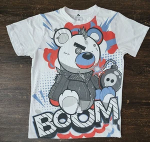 Southpole Shirt Adult Medium White Scarry Teddy Bear 'Boom' Casual Men's - Picture 1 of 2