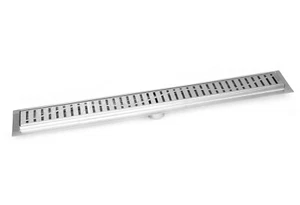 SereneDrains 304 SS Brushed Nickel Linear Shower Drain Kit Wind Floor 16"-59" - Picture 1 of 15