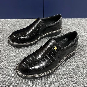 Handmade Men's Genuine Leather Loafers, Exotic Slip-On Dress Shoes Size 6-11US - Picture 1 of 6