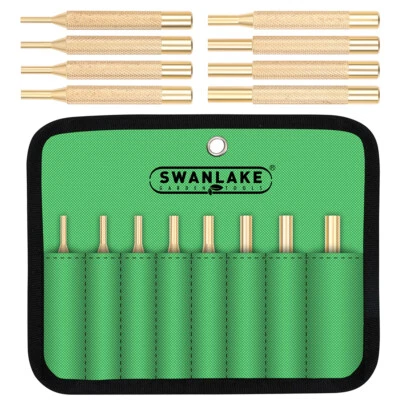 Juego de 8 piezas de punzones de pasador de accionamiento de latón rodillo pasador de deriva herramientas manuales de armero Foto 1 de 4