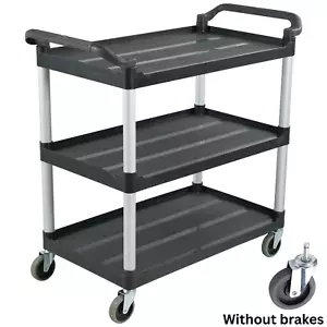 Catering Shelf 3Tier Service Cart Restaurant Trolley Kitchen Service Shelf Black - Picture 1 of 10